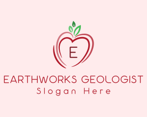 Heart Apple Fruit logo design