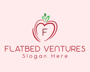 Heart Apple Fruit logo design