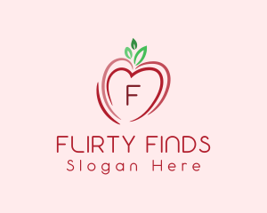 Heart Apple Fruit logo design