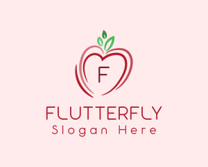 Heart Apple Fruit logo design