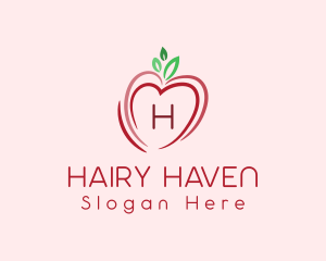 Heart Apple Fruit logo design