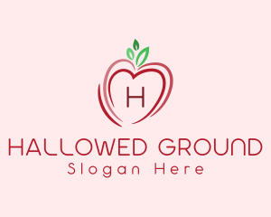 Heart Apple Fruit logo design