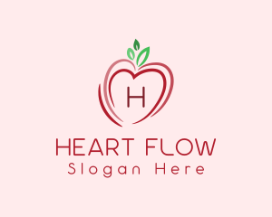 Heart Apple Fruit logo