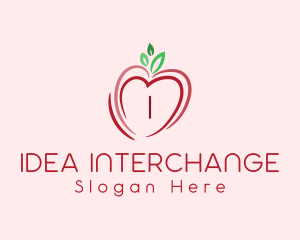 Heart Apple Fruit logo design