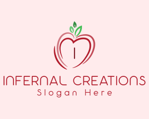 Heart Apple Fruit logo design