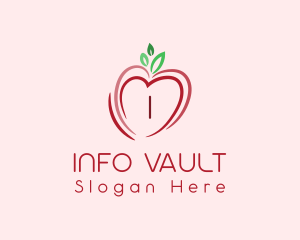 Heart Apple Fruit logo design