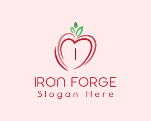 Heart Apple Fruit logo design