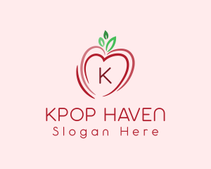 Heart Apple Fruit logo design