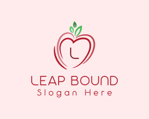 Heart Apple Fruit logo design