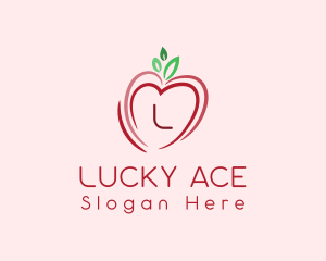 Heart Apple Fruit logo design