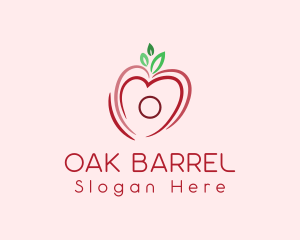 Heart Apple Fruit logo design