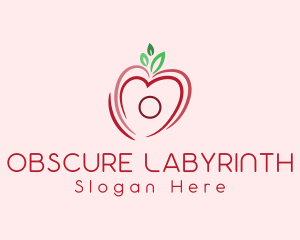 Heart Apple Fruit logo design