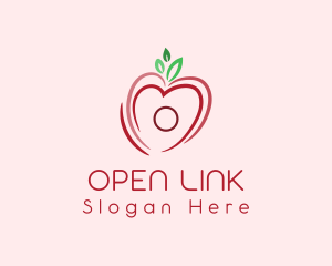 Heart Apple Fruit logo design