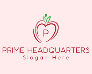 Heart Apple Fruit logo design