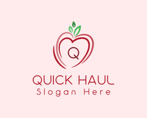 Heart Apple Fruit logo design