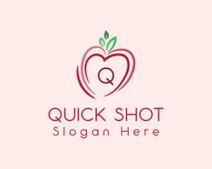 Heart Apple Fruit logo design