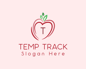 Heart Apple Fruit logo design