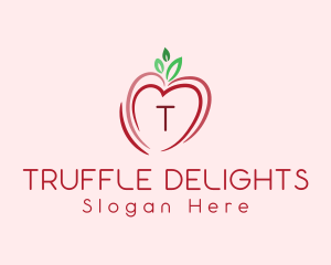 Heart Apple Fruit logo design