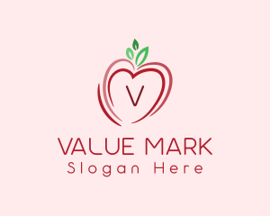 Heart Apple Fruit logo design