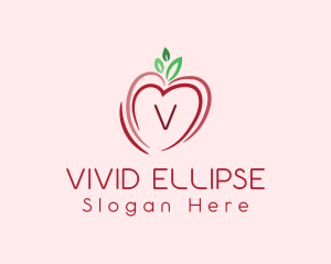 Heart Apple Fruit logo design