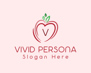 Heart Apple Fruit logo design