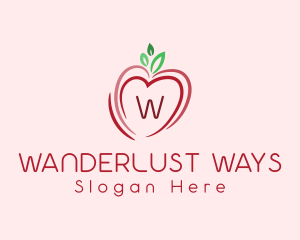 Heart Apple Fruit logo design