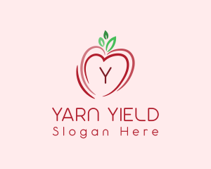 Heart Apple Fruit logo design