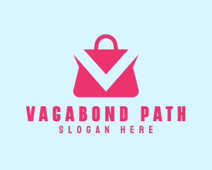 Shopping Bag App Letter V logo design