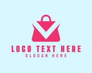 Handbag - Shopping Bag App Letter V logo design