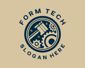 Piston Gear Engine Motor logo design