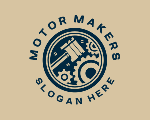 Piston Gear Engine Motor logo