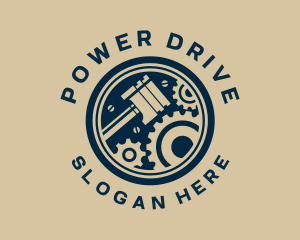 Piston Gear Engine Motor logo