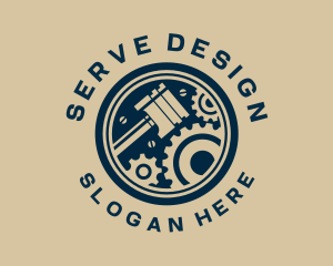 Piston Gear Engine Motor logo design