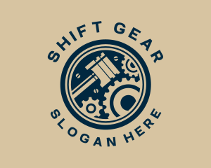 Piston Gear Engine Motor logo design