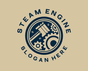 Piston Gear Engine Motor logo design