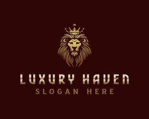 High End Lion Crown logo design