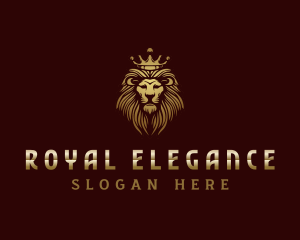 High End Lion Crown logo design