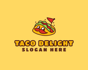 Cute Mustache Taco logo