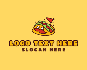 Cute Mustache Taco logo
