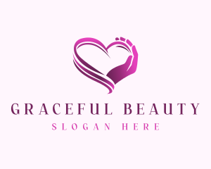 Ribbon Heart Hand logo