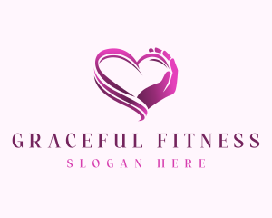 Ribbon Heart Hand logo