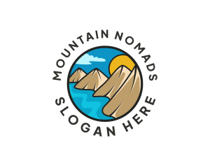 Nature Mountain River logo design