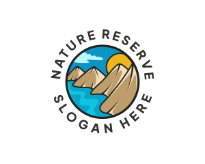 Nature Mountain River logo design