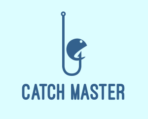 Blue Fish Hook  logo design