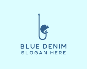 Blue Fish Hook  logo design