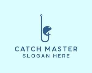 Blue Fish Hook  logo design