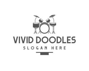 Musical Drummer Instrument logo design