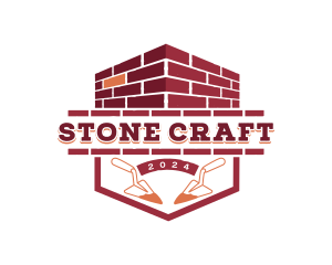 Masonry Trowel Brick  logo design