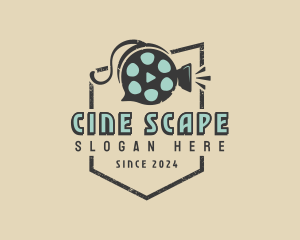 Film Camera Reel Cinema logo design