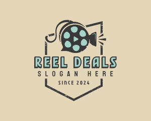 Film Camera Reel Cinema logo design